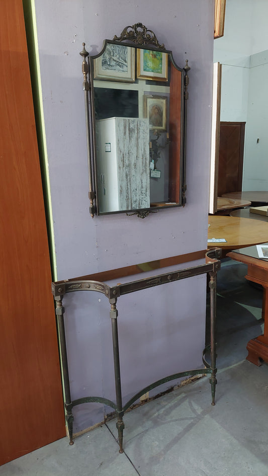 Consolle* (senza Piano) Con Specchio Ottone Cm100x23x87h