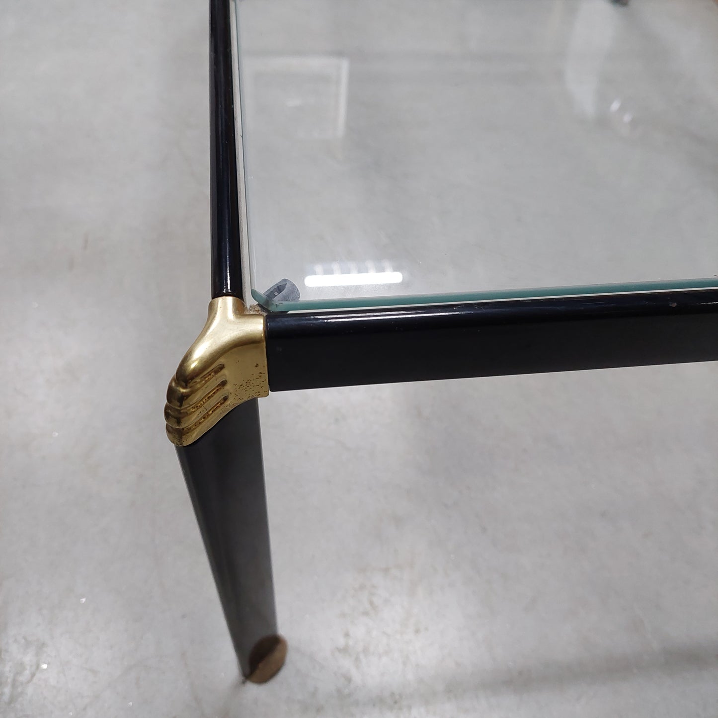 Tavolino Basso Metallo Nero Anni 70 Bontempi Cm90x60x34h