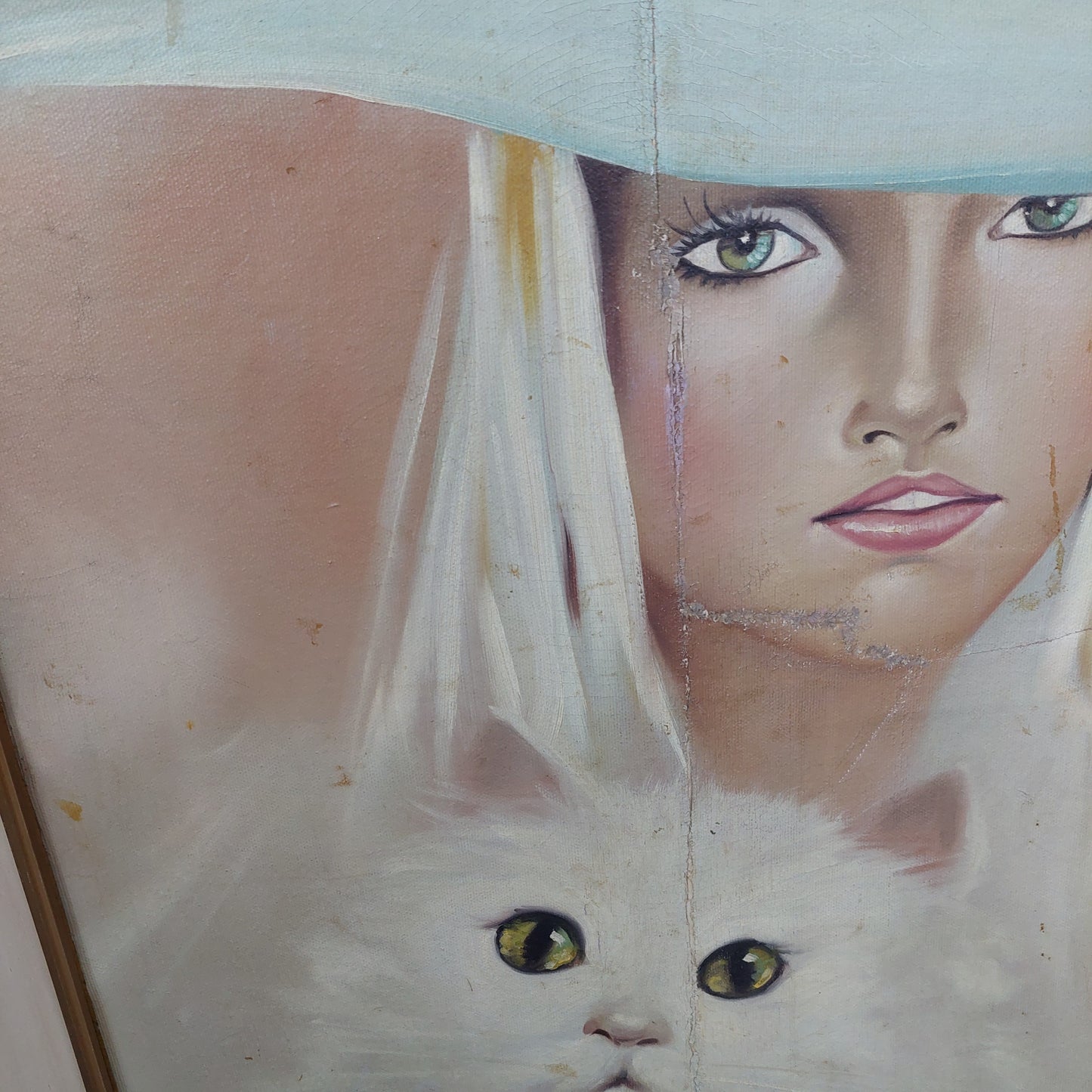 Quadro* Donna Con Gatto Di Clara Malavasi Cm70x90