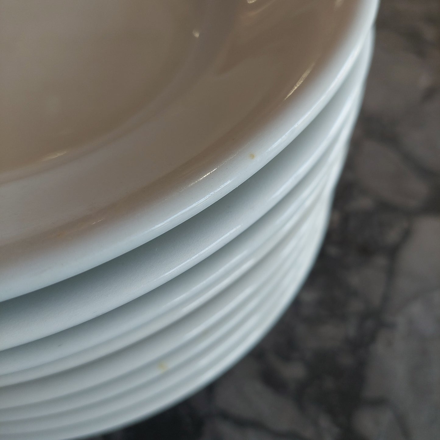 Set/8 Piatti Fondi Porcellana Bianca Dura