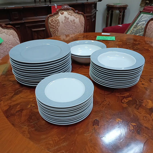 Servizio 36 Piatti Porcellana Bavaria Ottingher Bordo Grigio