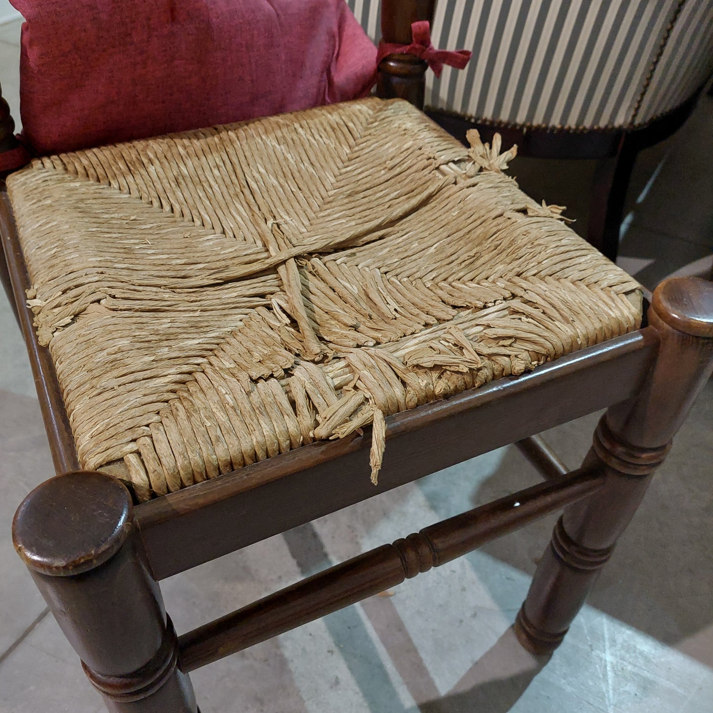 Set/6 Sedie Legno/paglia*