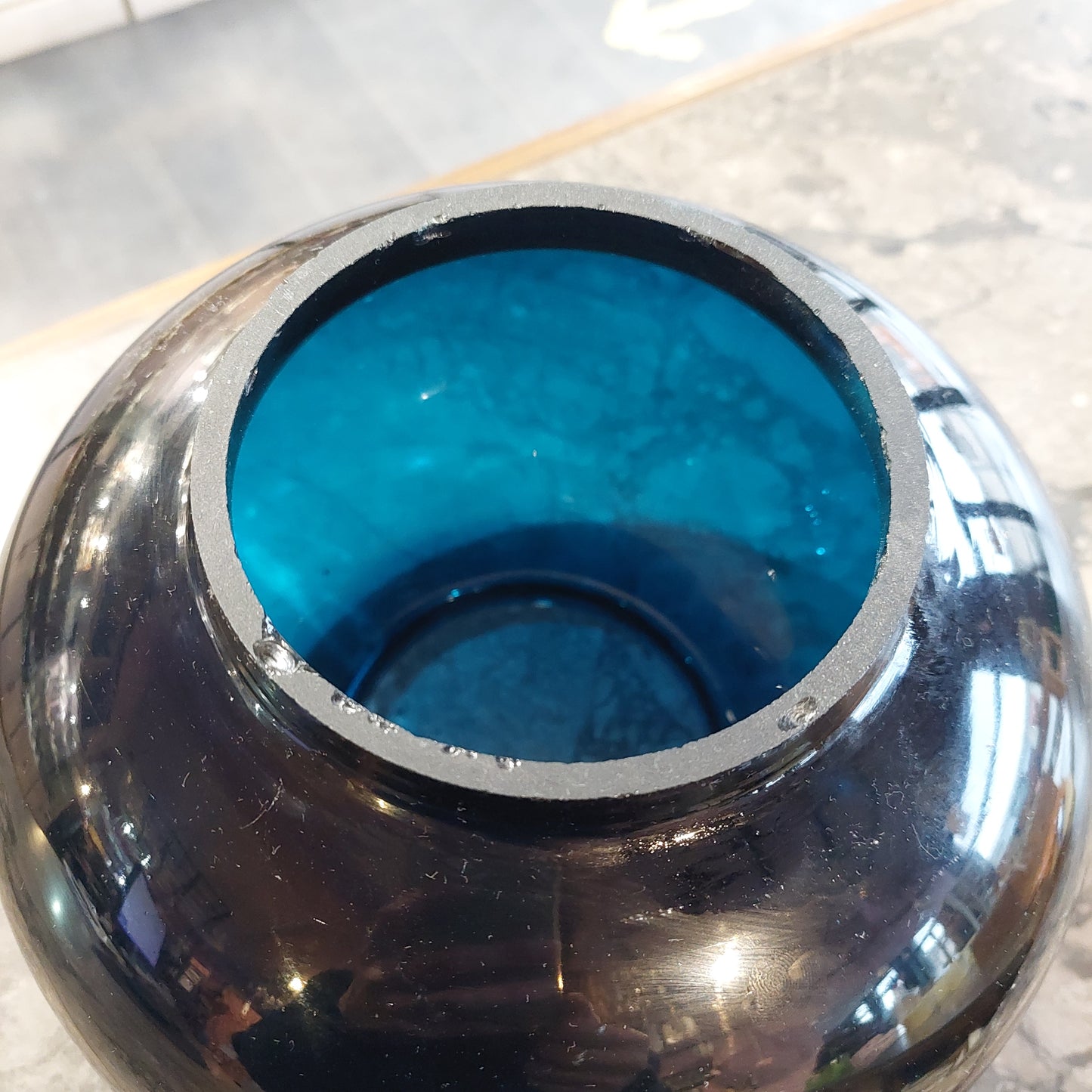 Coppa Lume Vetro Blu D23x16h