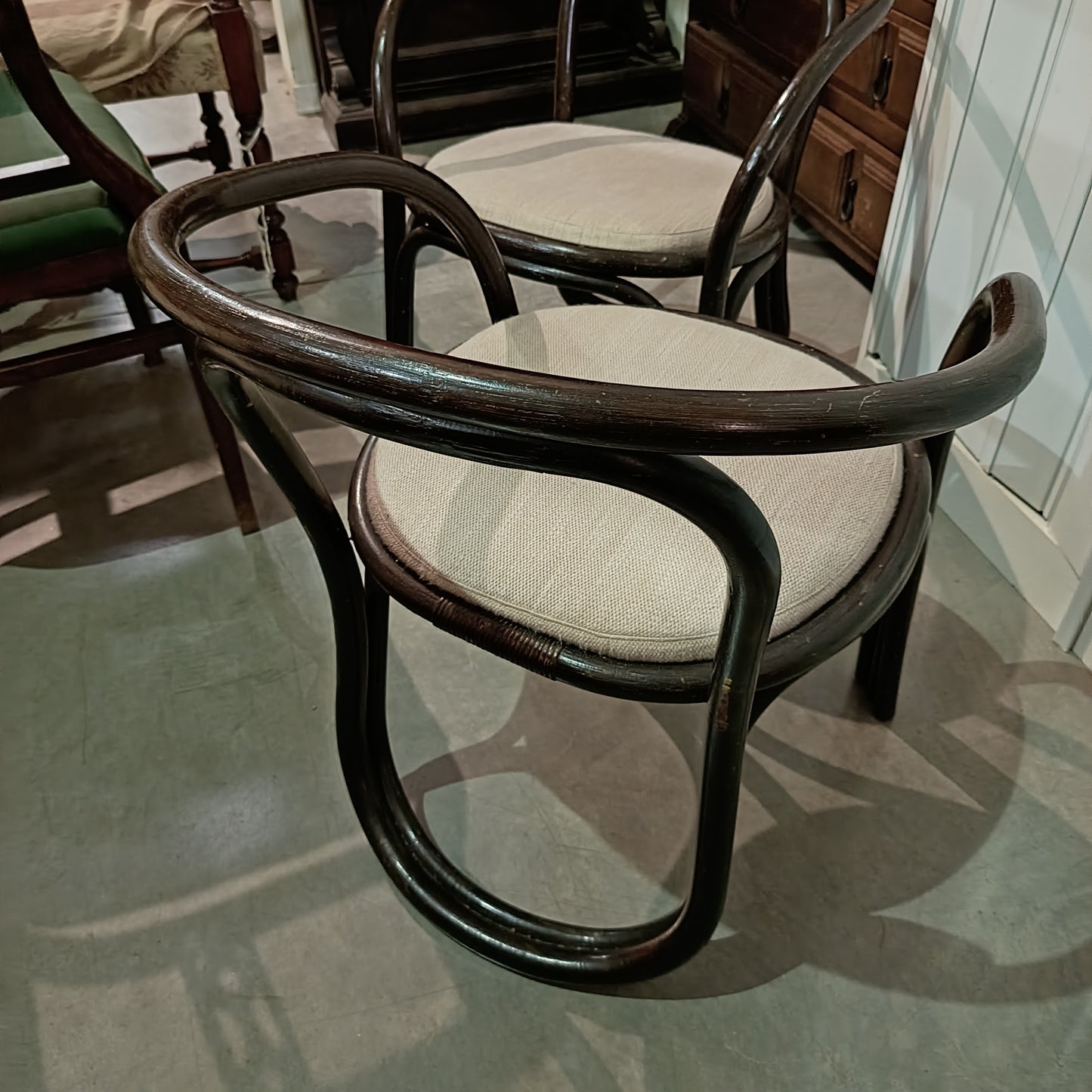 Coppia Poltroncine Antiche Bambù St. Thonet