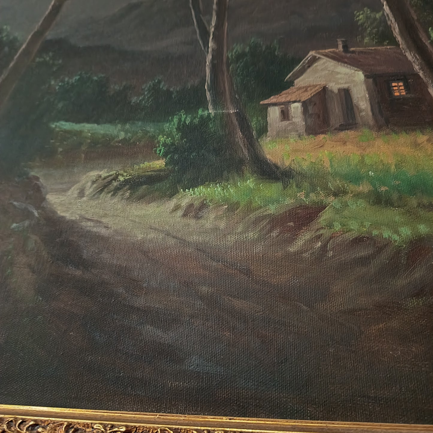 Quadro Olio Su Tela Paesaggio Notturno De Mitri Cm140x80