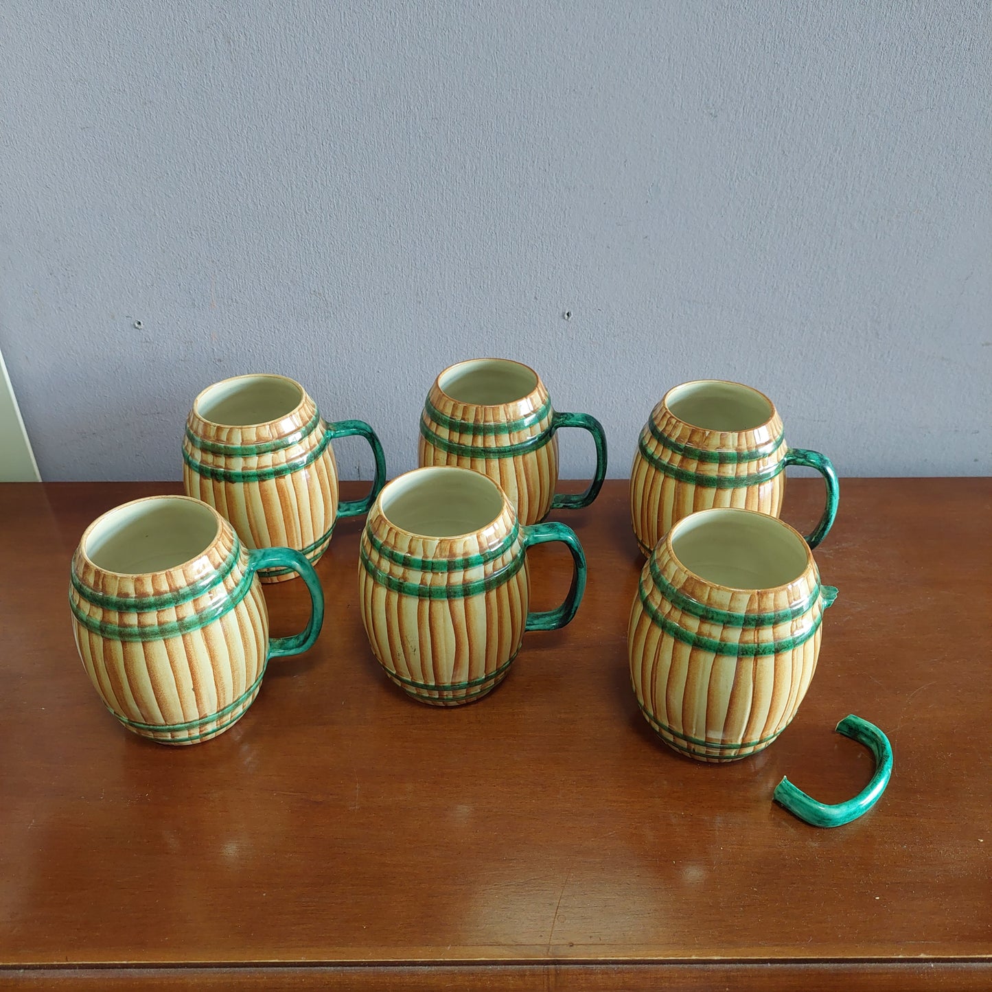 Set/6 Boccali * Ceramica Anni 50 Pucci Italy