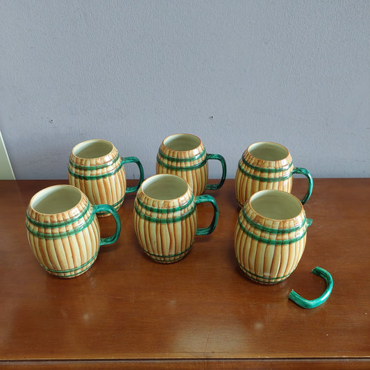 Set/6 Boccali * Ceramica Anni 50 Pucci Italy