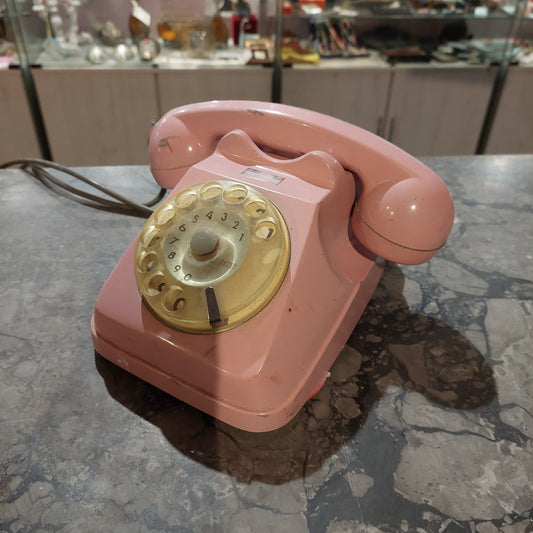 Telefono A Disco Sip Vintage Rosa *