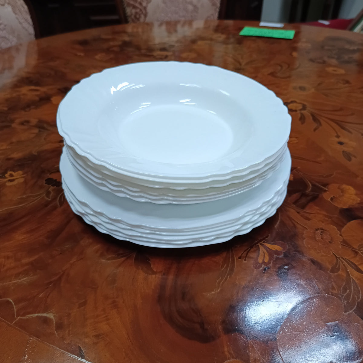 Set/12 Piatti Vetro Opalino Bianco Bormioli Rocco