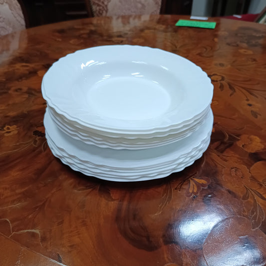 Set/12 Piatti Vetro Opalino Bianco Bormioli Rocco