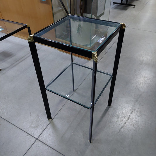 Tavolino Alto Metallo Nero Anni 70 Bontempi Cm40x40x73h