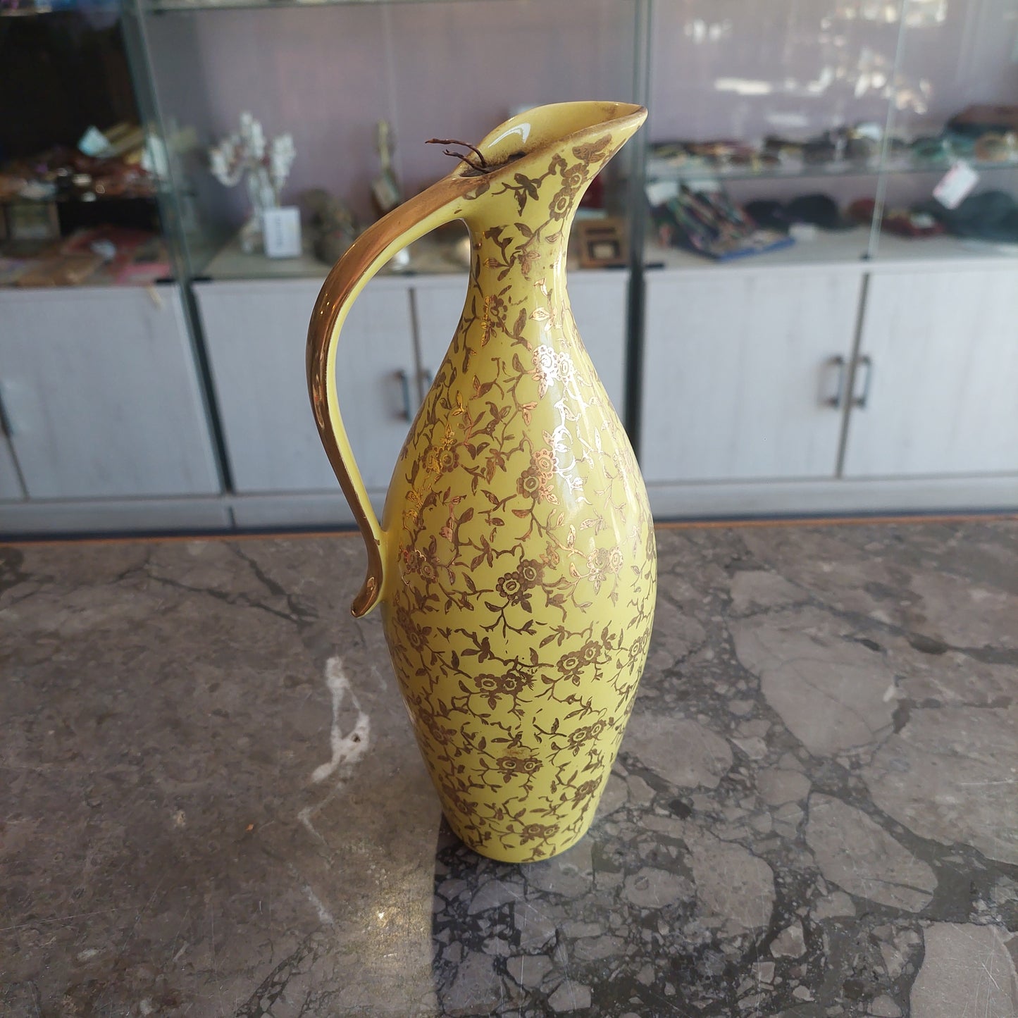 Brocca Ceramica Giallo/oro Liquore Vintage Da Collezione