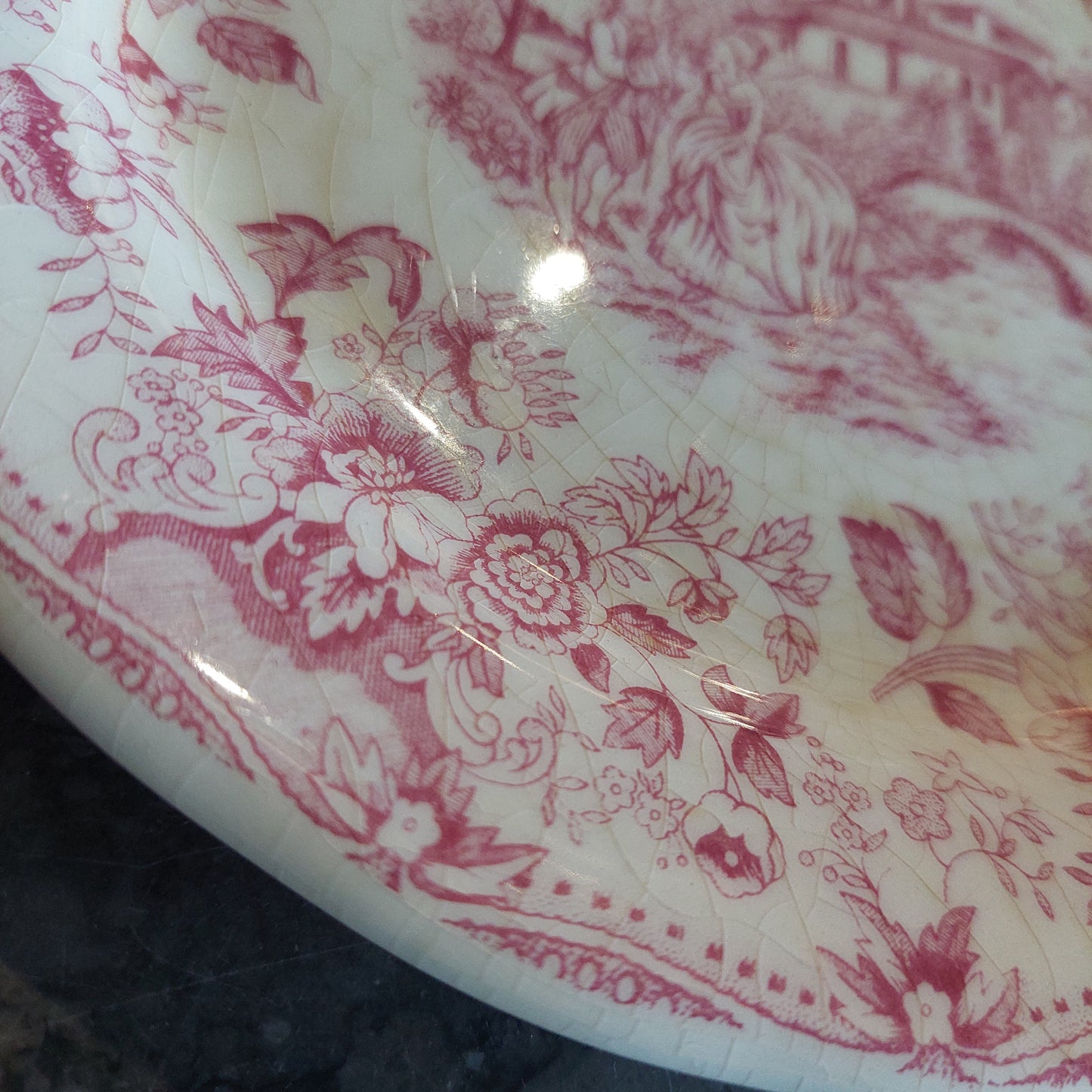 Piattino Porcellana C.p. Stile Inglese Rosa