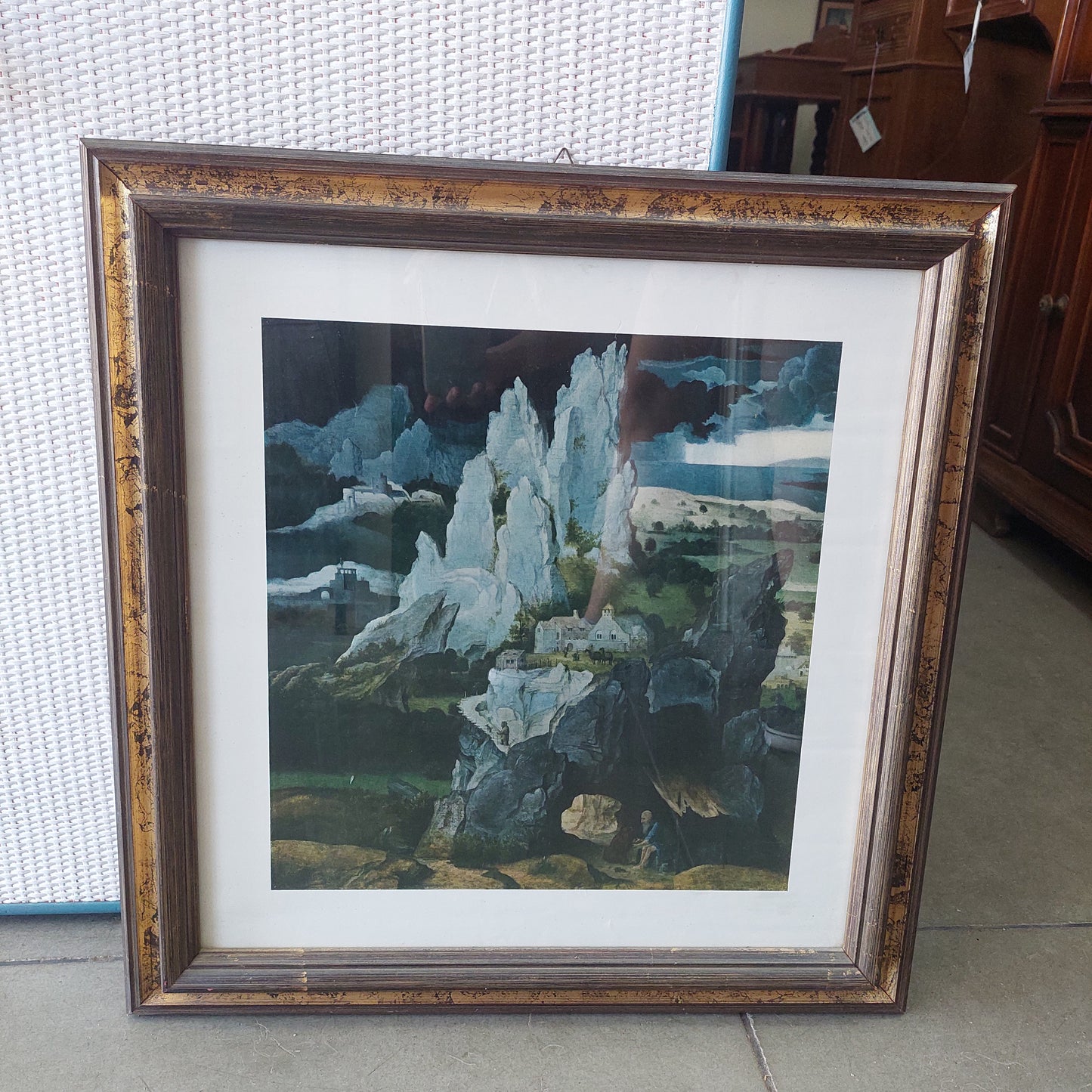Q/stampa Cm53x55  "st.jerome In A Rocky Landscape" Joachim Patinir