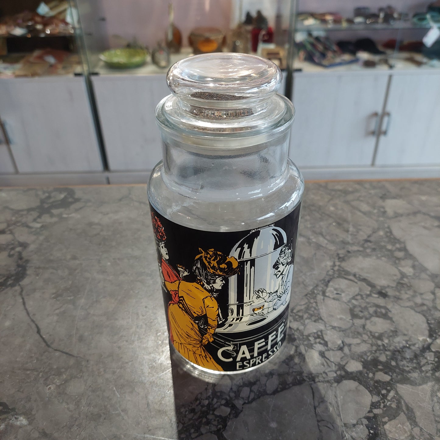 Barattolo Vetro Stampa Vintage Caffè Espresso