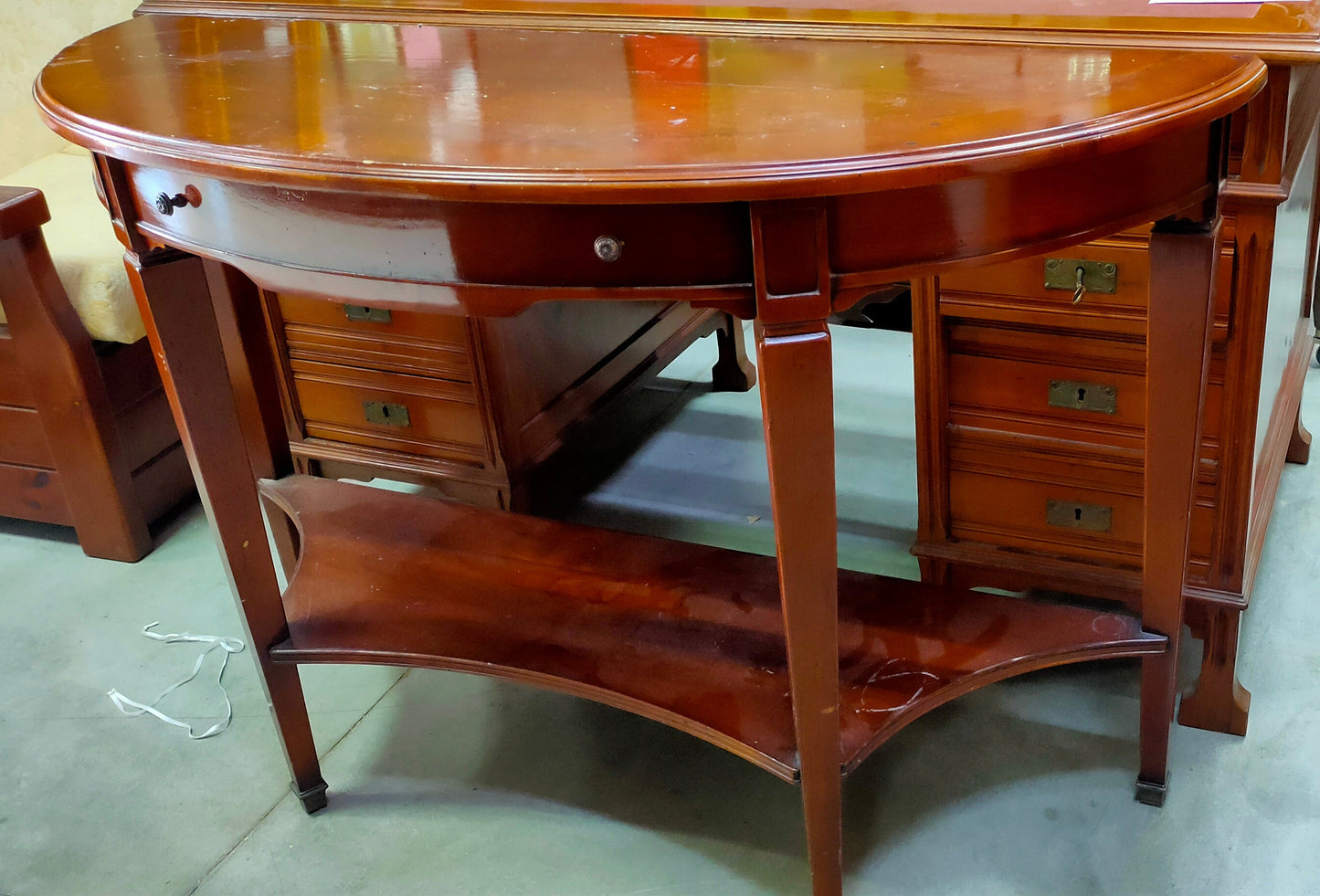 Consolle * Mezza Luna In Legno 1/c Cm120x44x78h