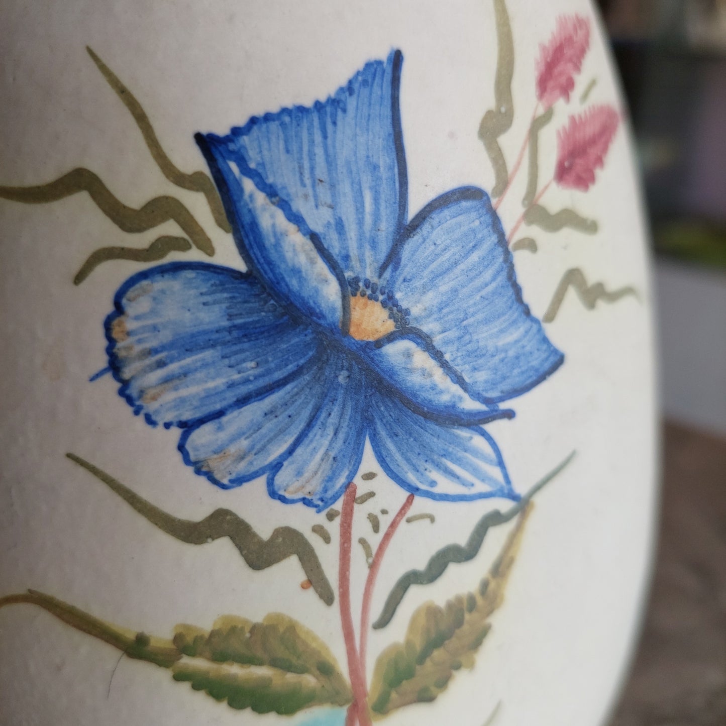 Vaso * Ceramica Decoro Fiore Blu