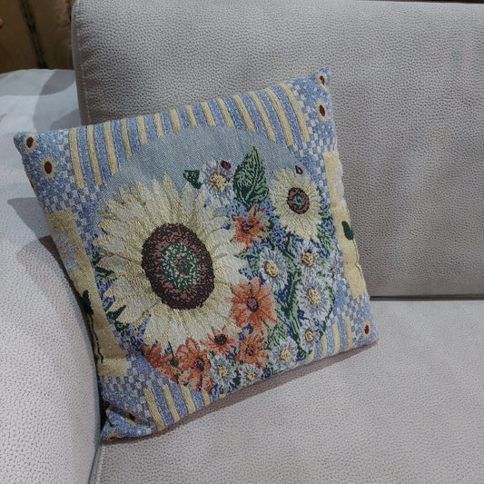 Cuscino Fiori Effetto Gobelin