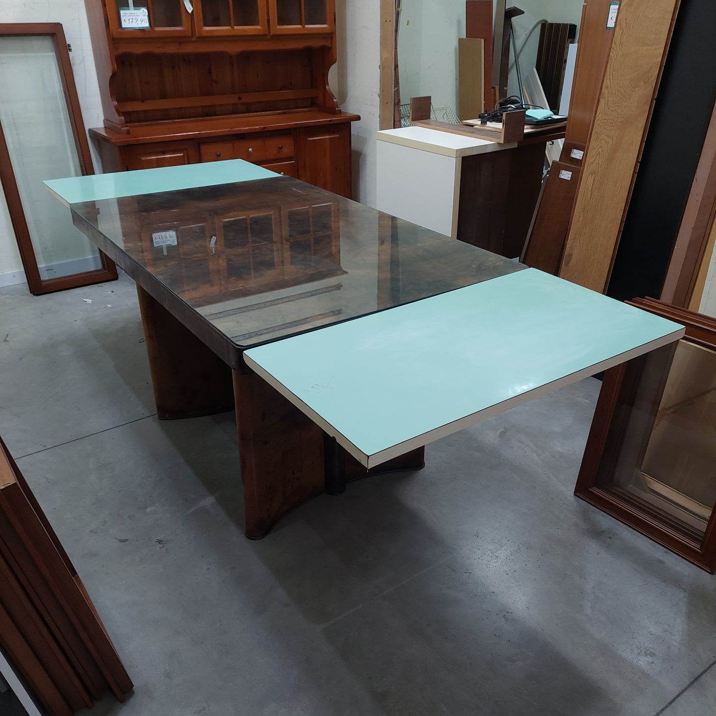 Tavolo Legno/vetro St. Decò Cm145/241x92x82h