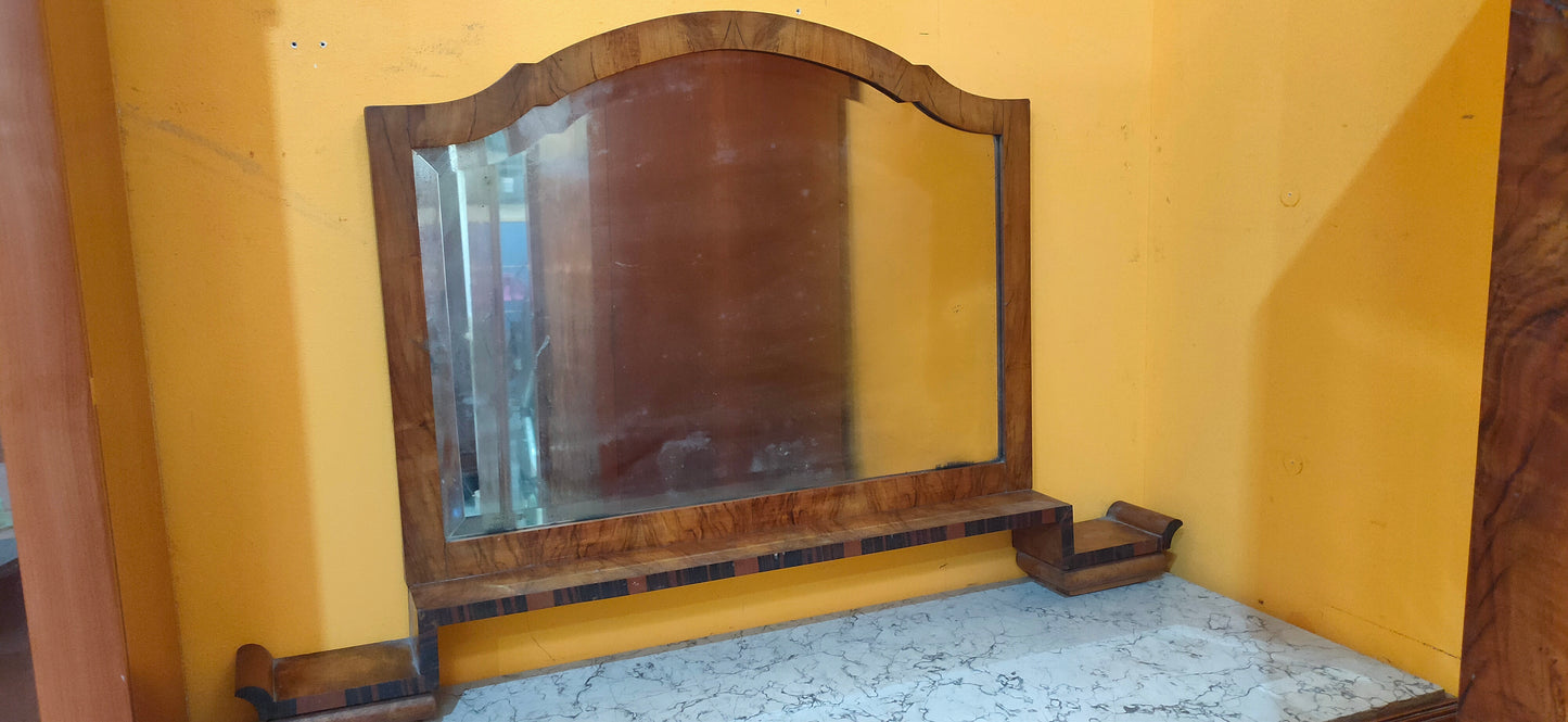 Comò St. Decò 3/c Marmo E Specchio Cm114x49x160h