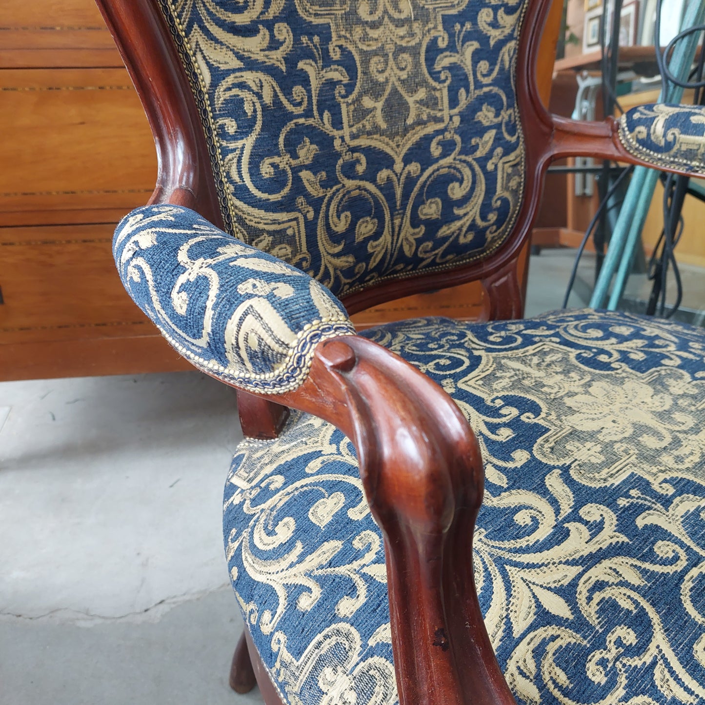 Coppia Poltrone Legno Imb. St. Luigi Filippo