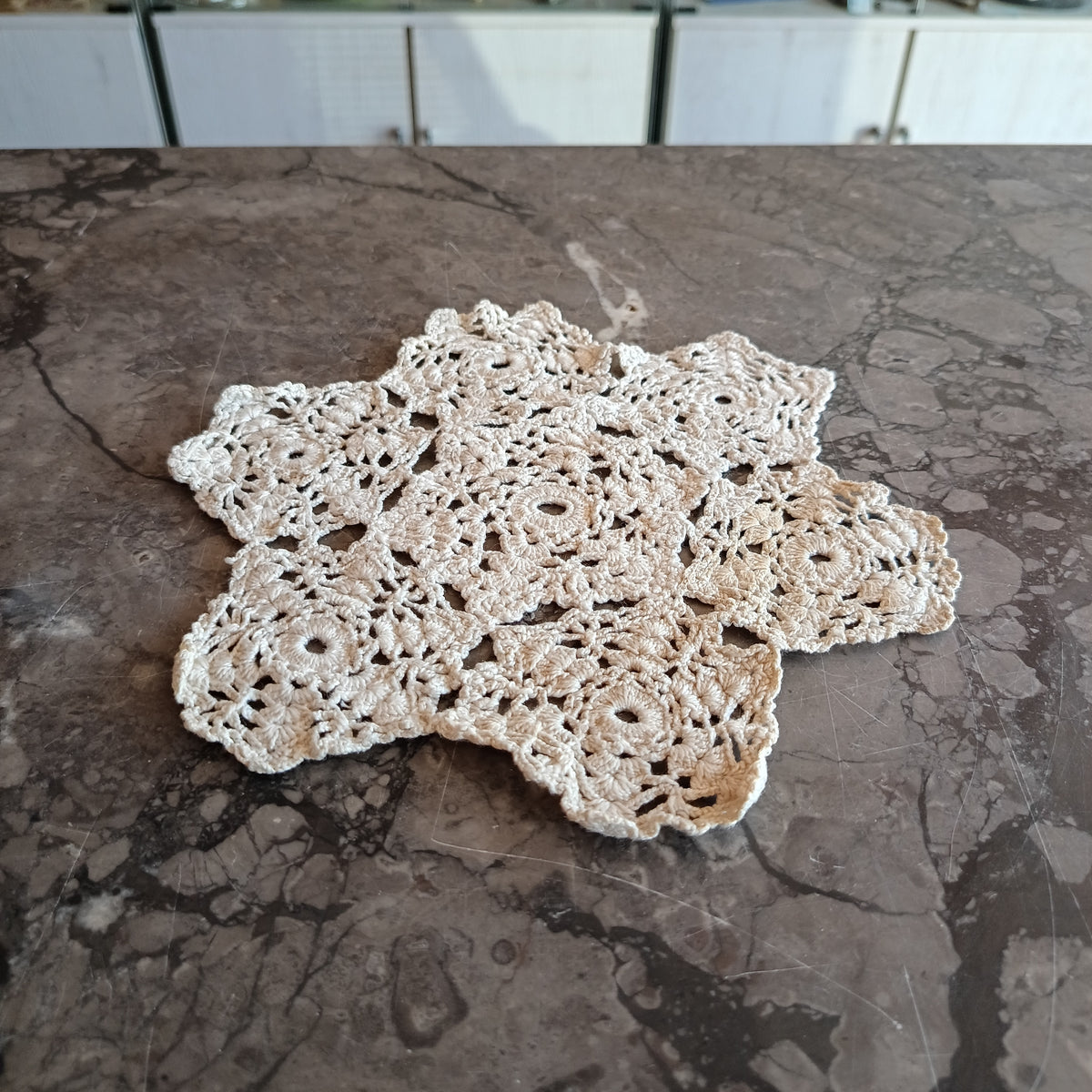 Centrino Cotone Bianco Stella D. 21 Cm