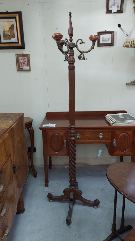 Piantana Appendiabiti* Legno/ottone