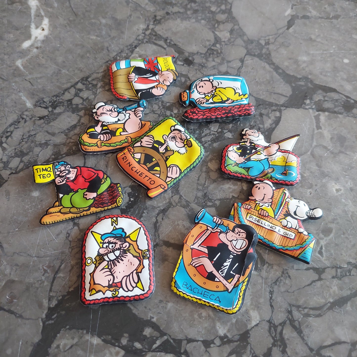 Set/9 Figurine Plasteco Formaggino Mio Collez. Braccio di Ferro