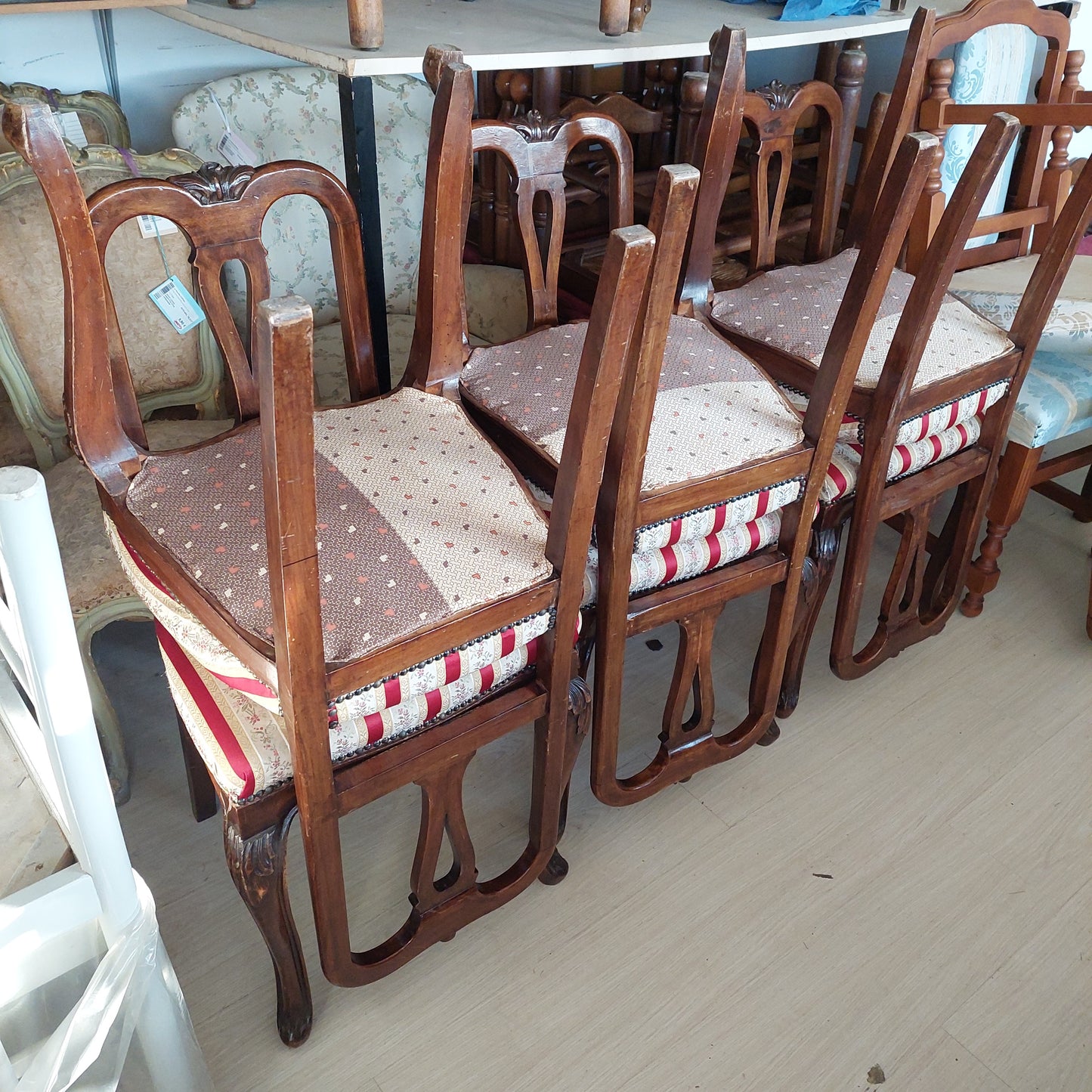 Set/6 Sedie * Legno Imb. Righe Primi 900