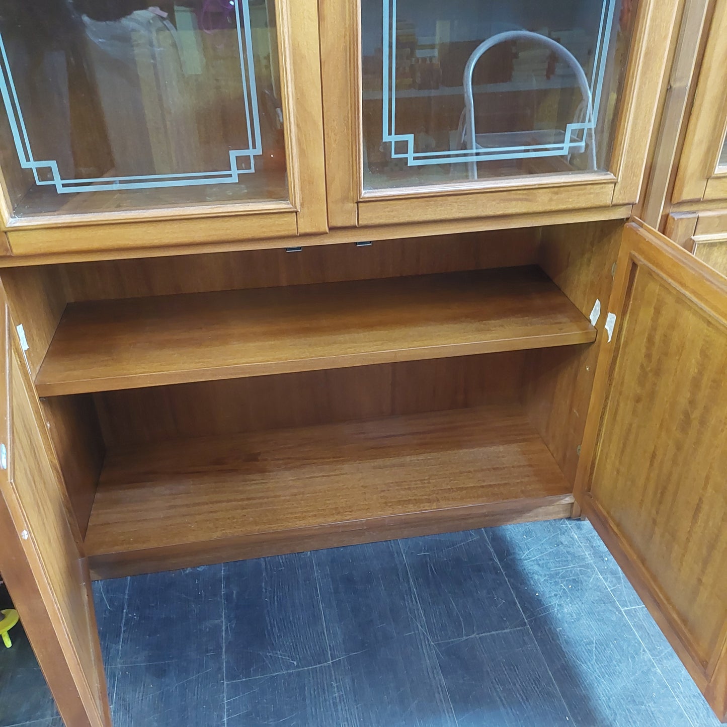 Parete Libreria Vetrina Noce 10/a 10/s Cm563x37x231h