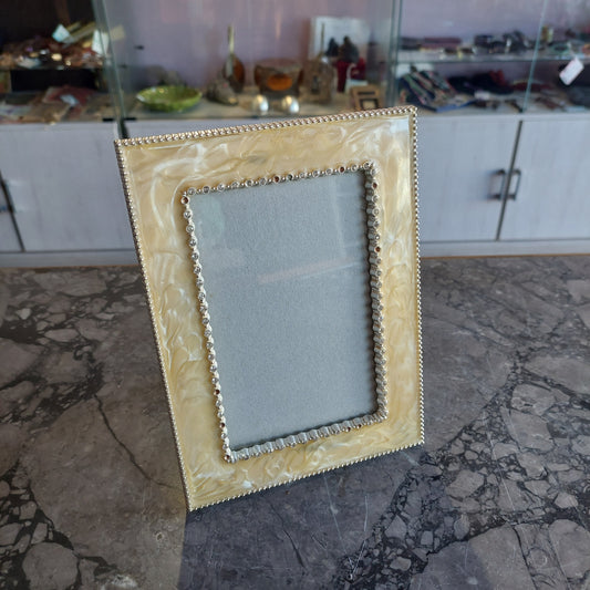 Cornice Portafoto Color Avorio Con Strass *