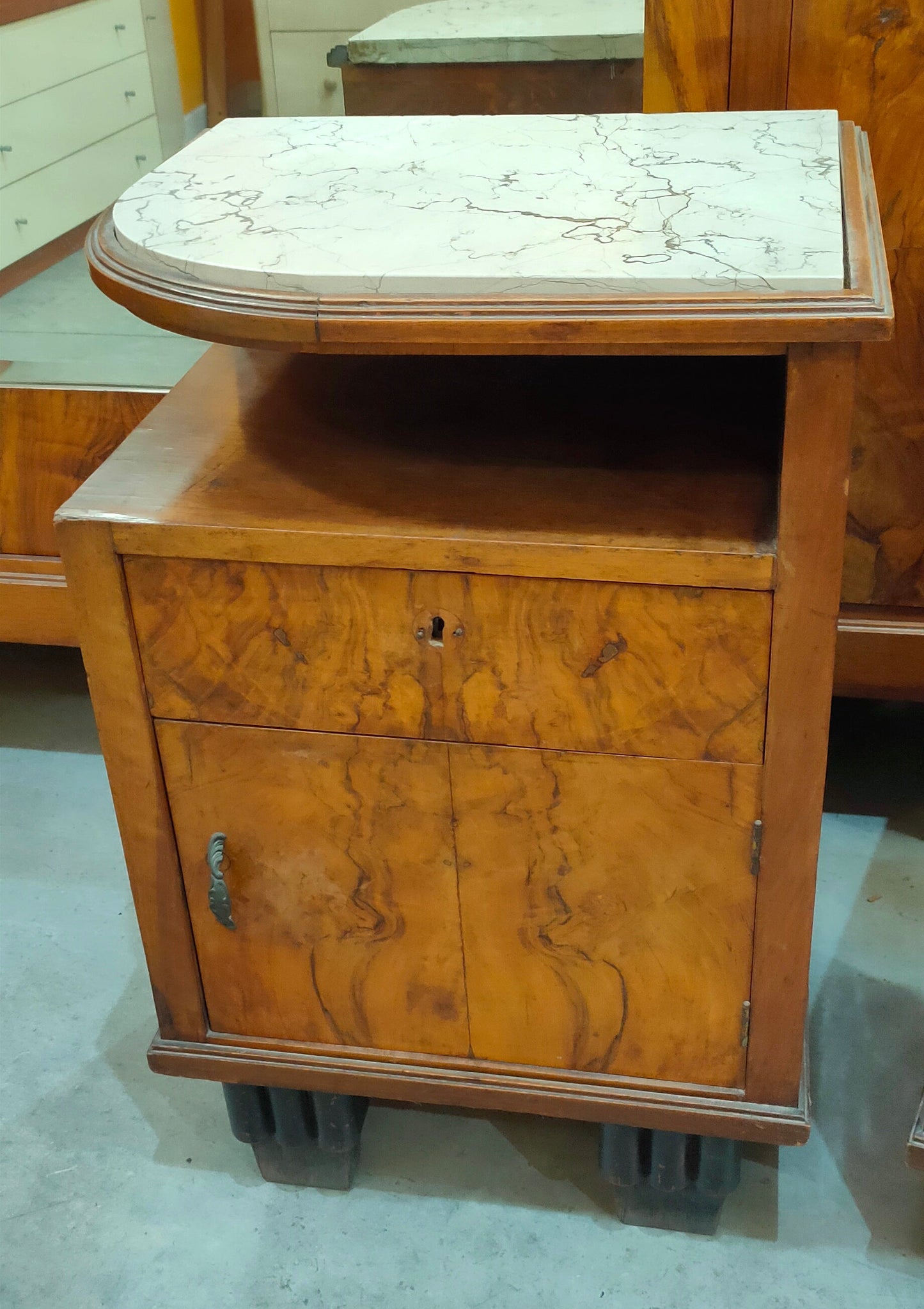 Coppia Comodini St. Decò 1/s Marmo Cm44x34x67h