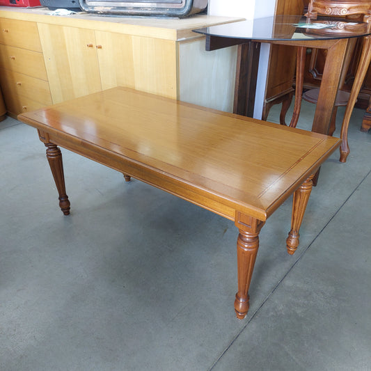 Tavolino Basso Legno Intarsiato Cm100x50x45