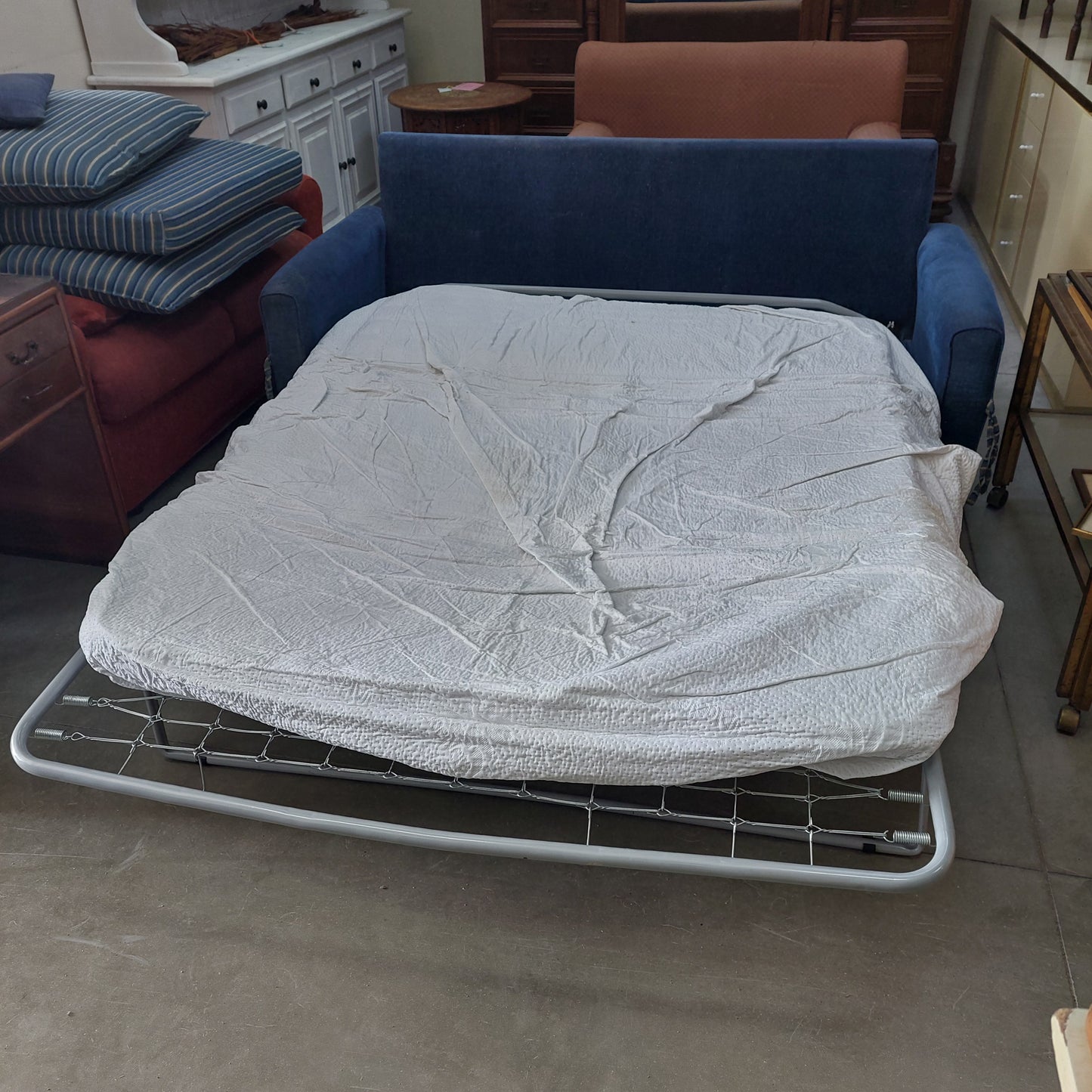 Divano-letto Blu 3 Posti (1piazza E Mezza) Cm180x78x80
