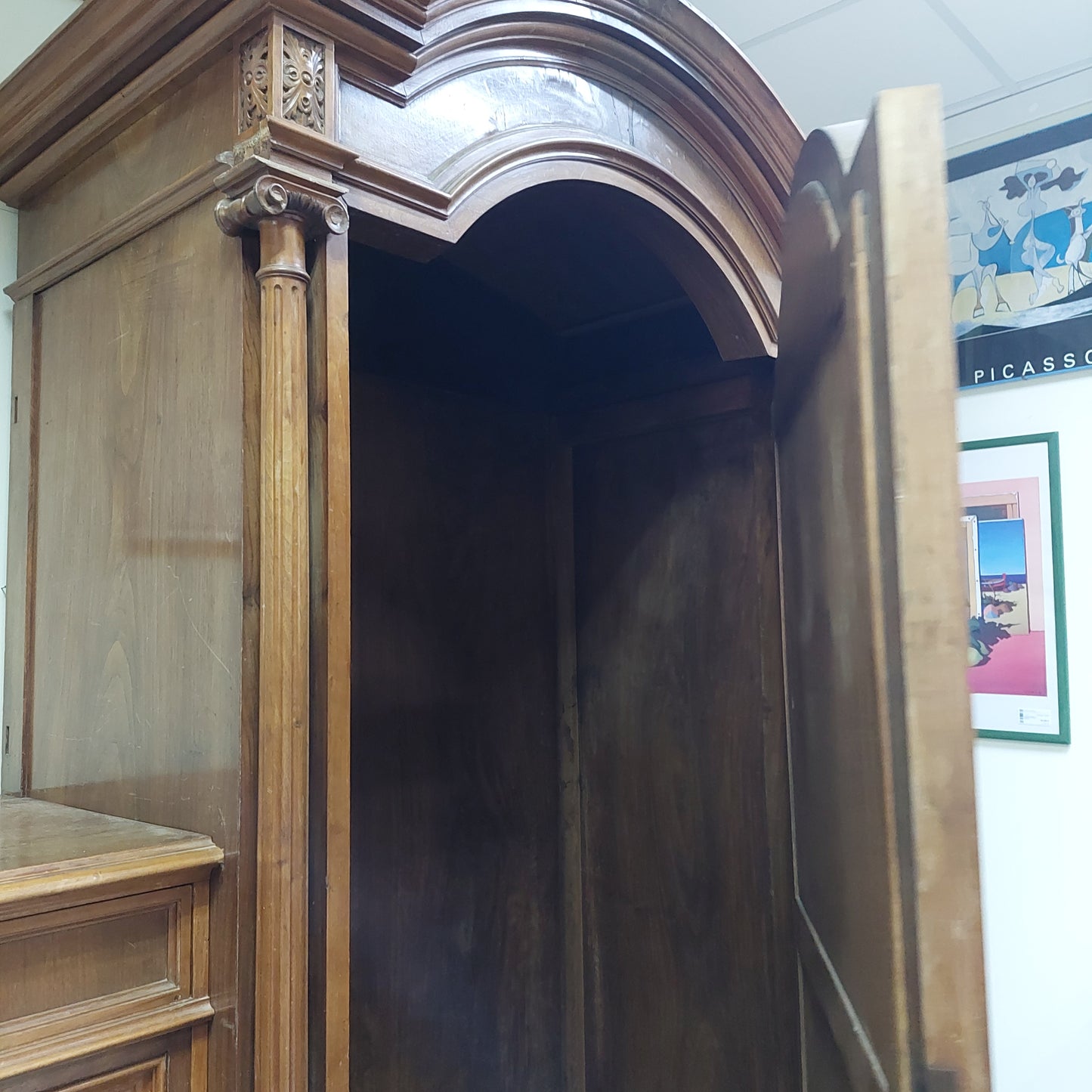 Armadio* Noce Fine '800 13/c 1/a C/specchio Cm221x65x240h