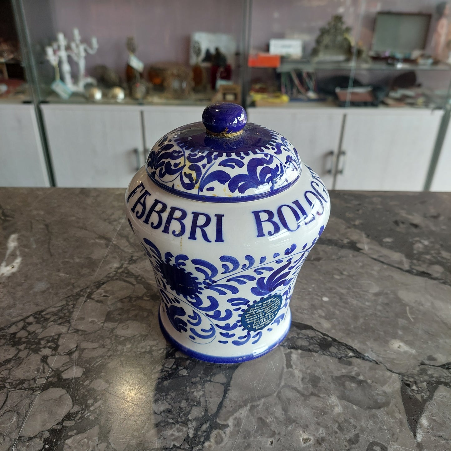 Barattolo Ceramica Amarena Fabbri Bologna Vintage