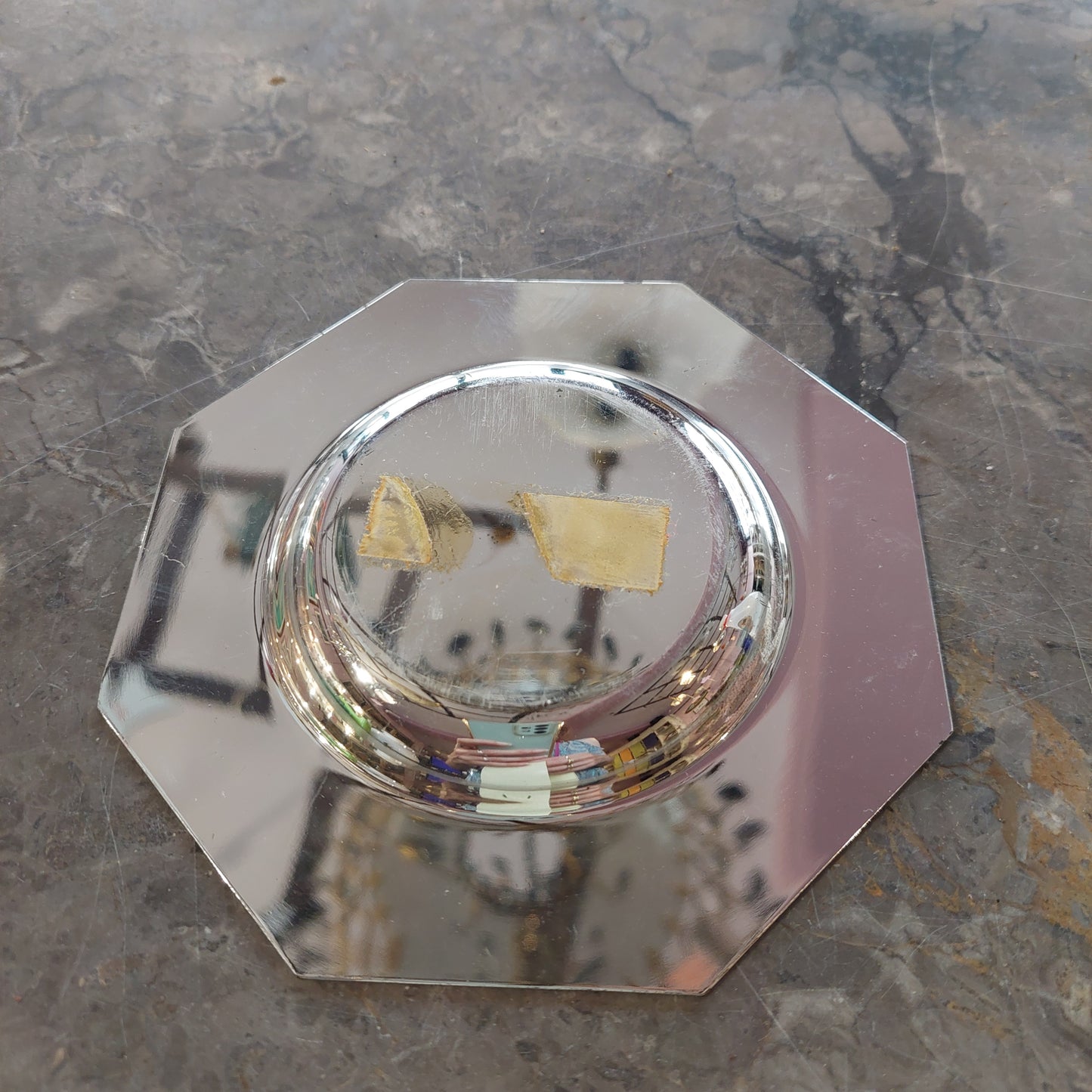 Posacenere Esagonale Silver Plated D13 Cm