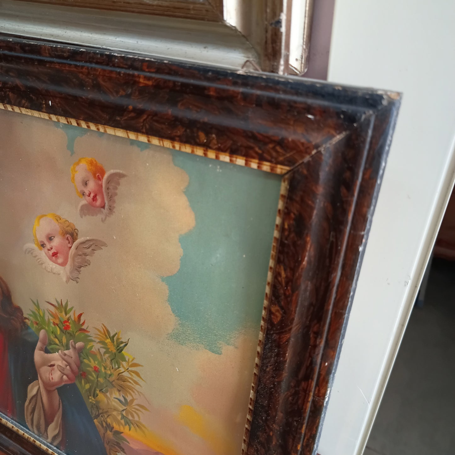 Q/ Sacro Cuore Di Gesù Vintage Cm77x42