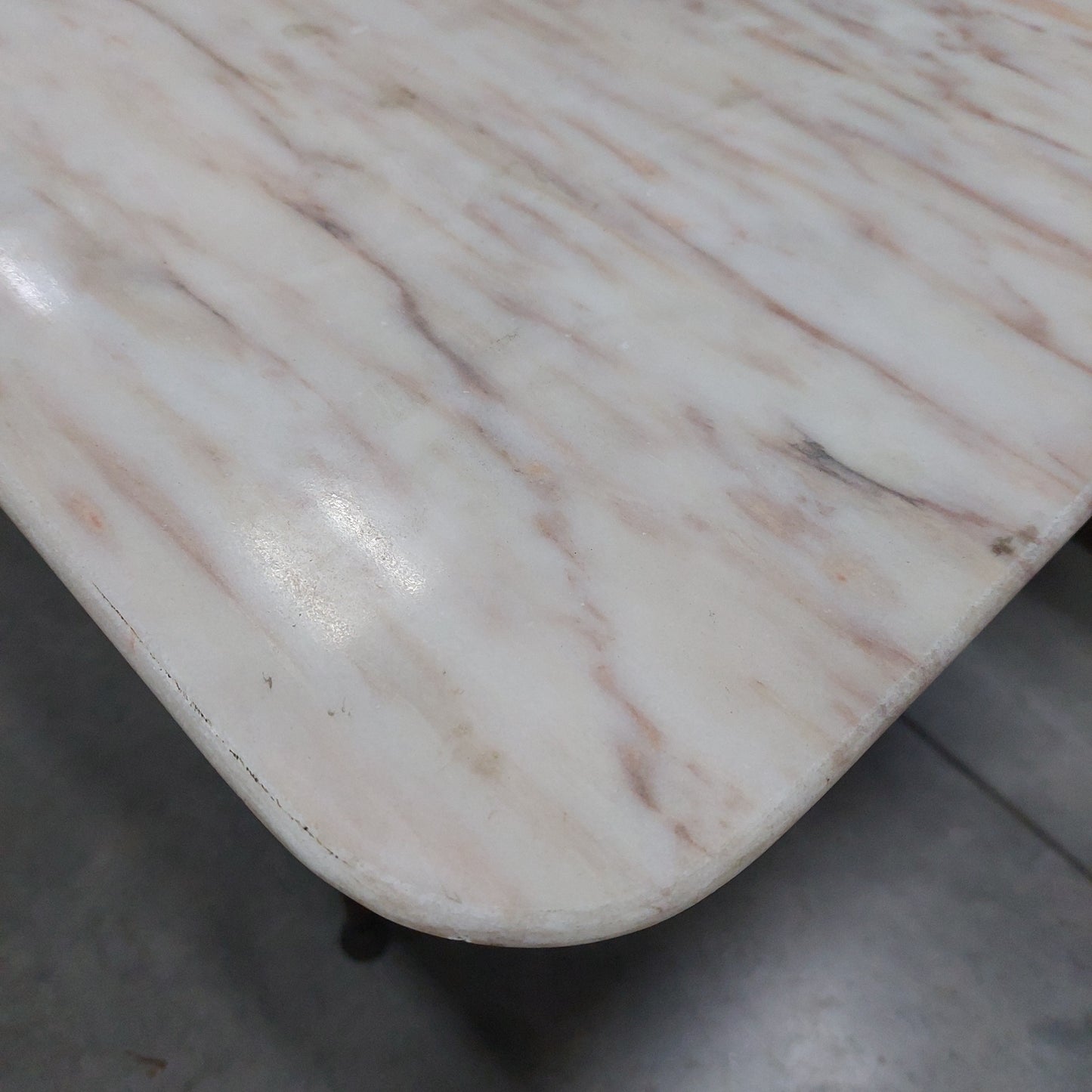 Tavolino Ferro Piano Marmo Anni 50 Cm100x50x42h