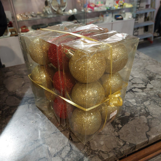 Set 18 Palline Oro/rosso