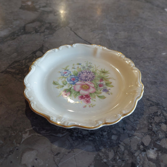 Piattino Decoro Floreale Bordo Oro Rosenthal Selb
