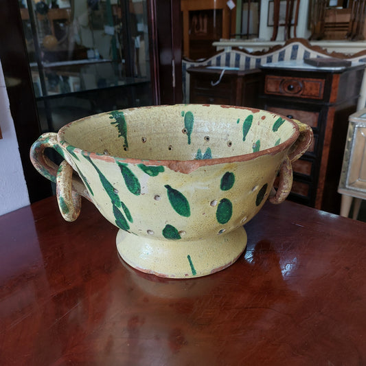 Scolapasta Artigianale Antico In Terracotta Smaltata