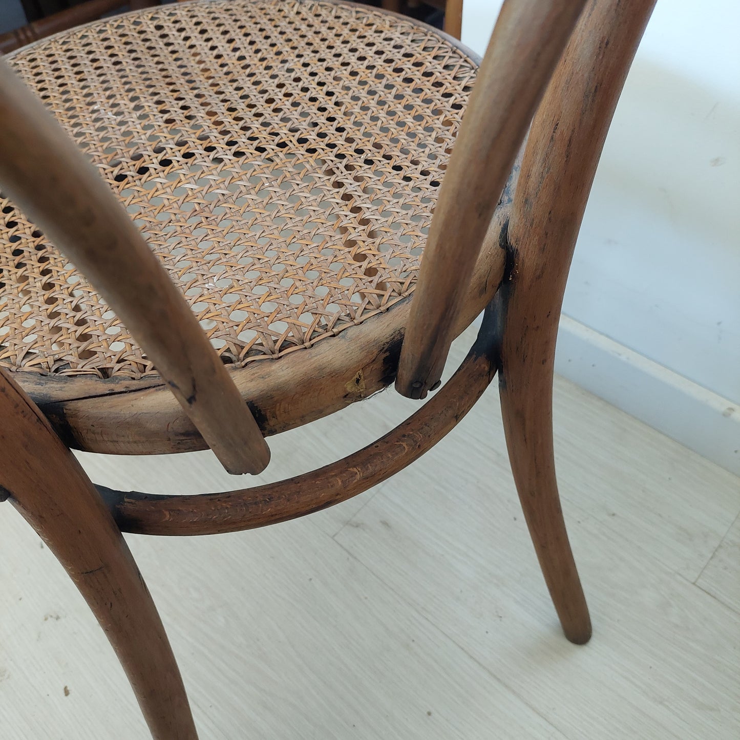 Set/4 Sedie Assortite St. Thonet Legno Paglia Di Vienna