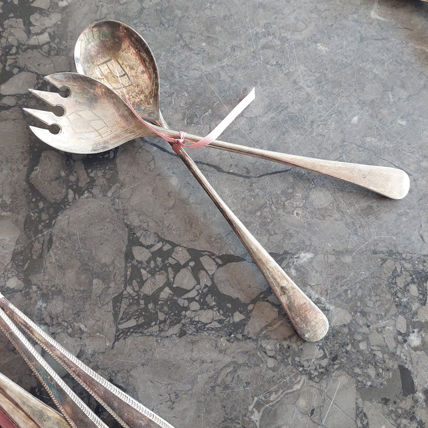 Set/2 Posate Da Portata Silverplated