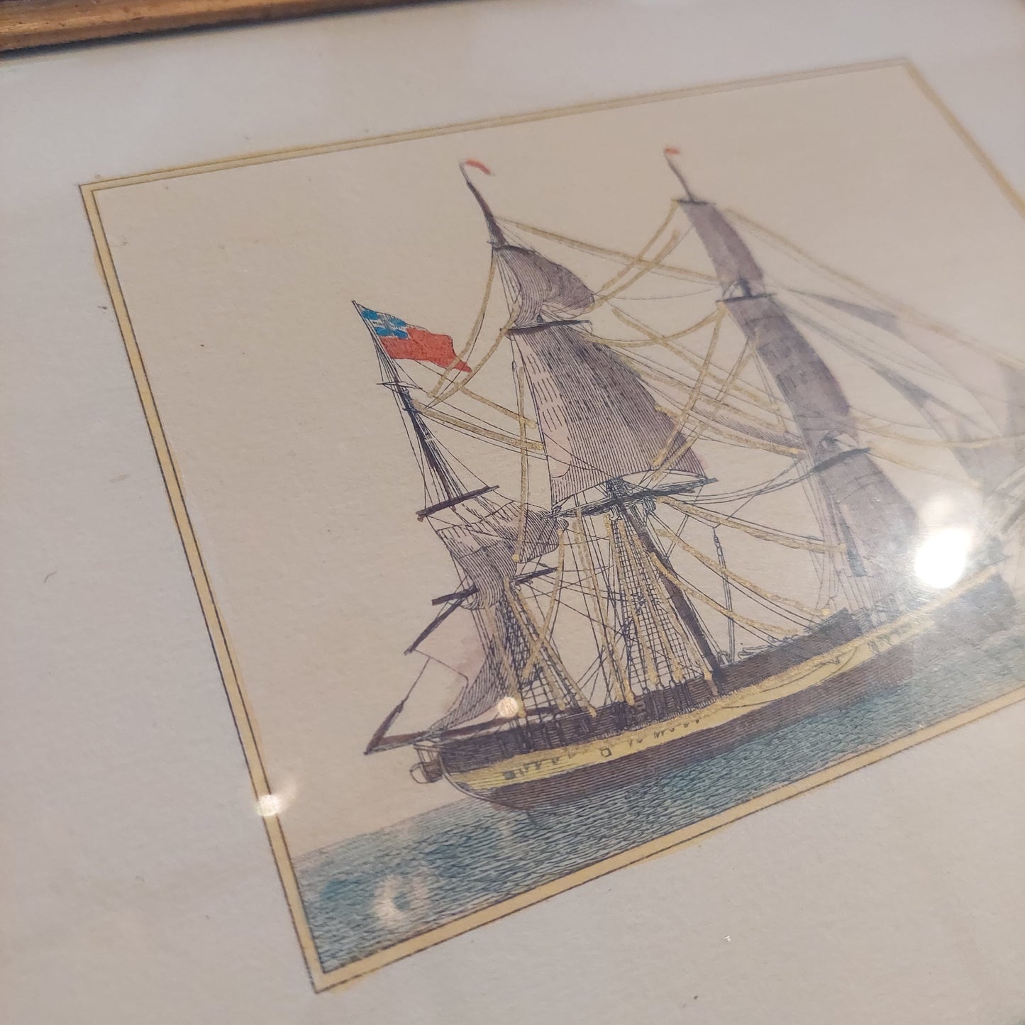 Quadro Stampa Veliero Cornice St. Marinaro Cm29,5x23,5