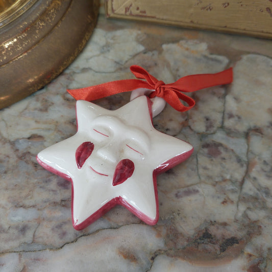 Decoro Di Natale Stella Ceramica