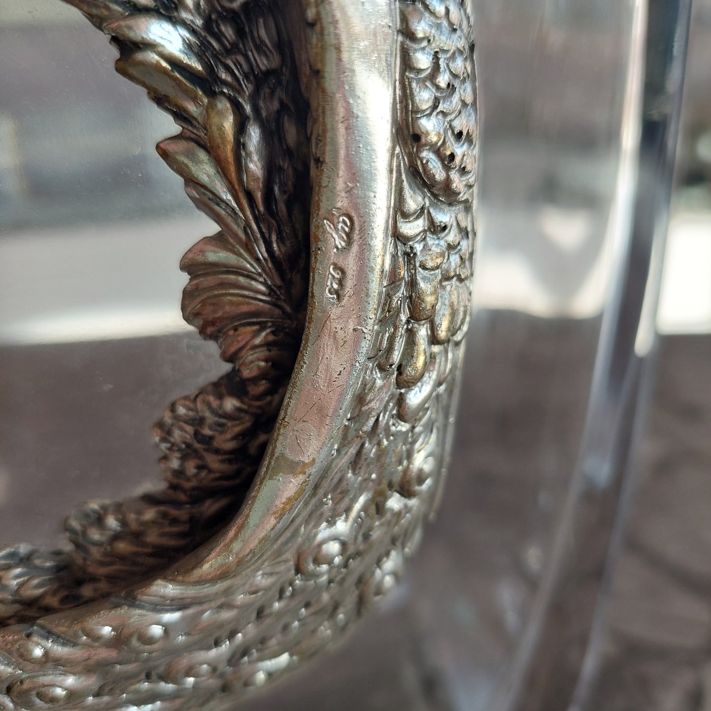 Vaso Cristallo Pavone Bagno Argento Cm15x9x30,5