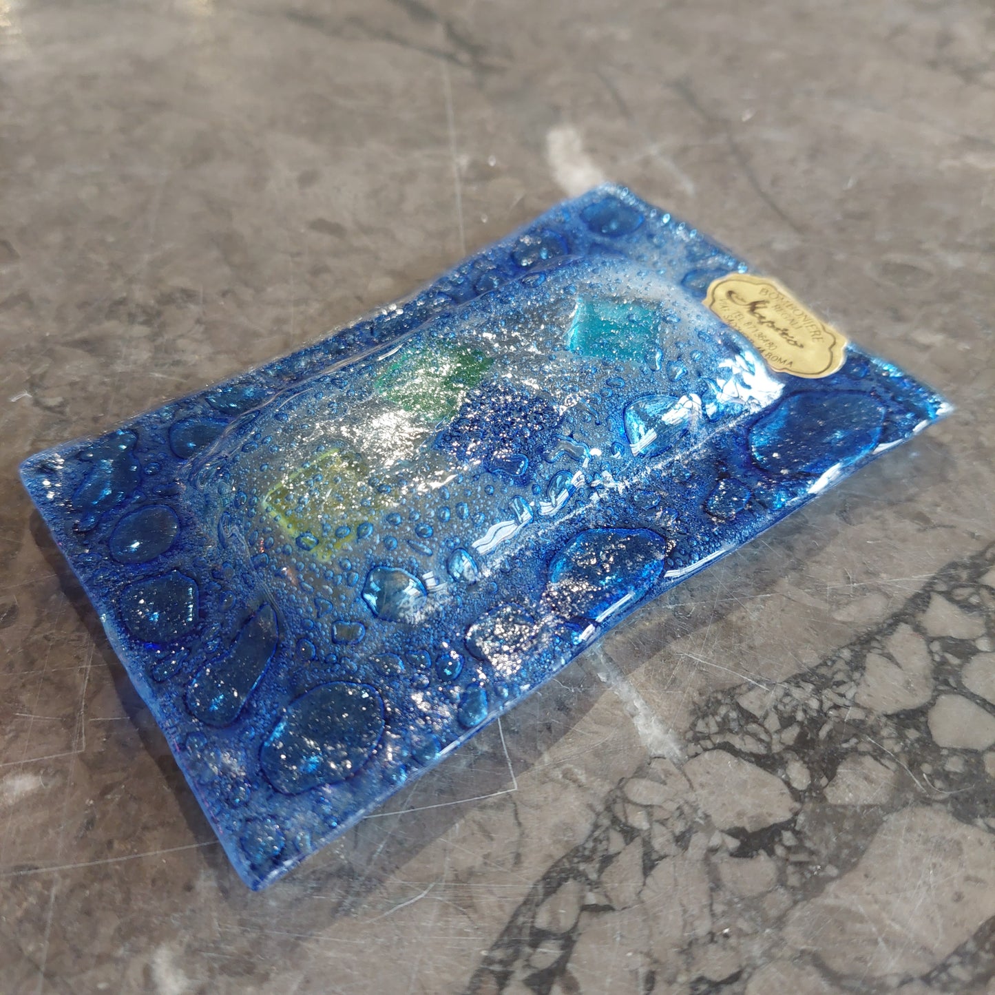 Piattino Vetro Di Murano Blu Cm7,5x11