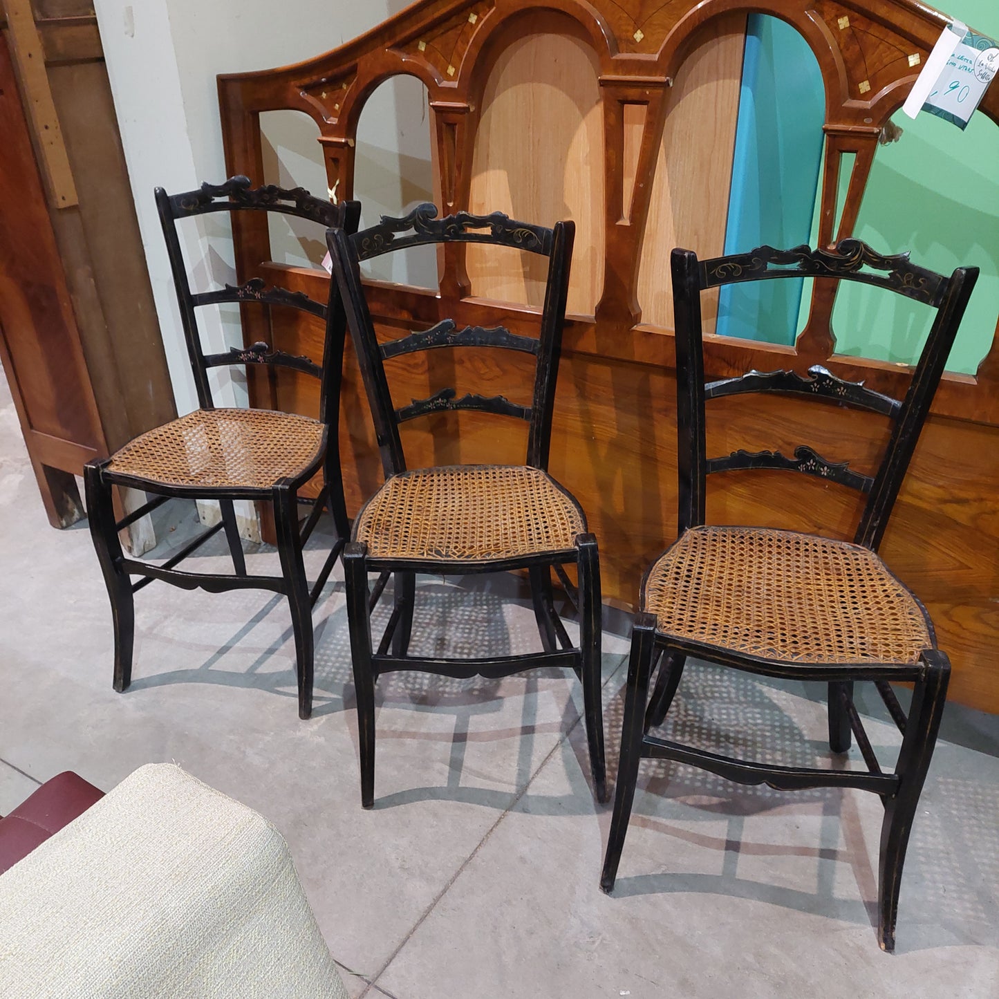 Sedia* Legno St.liberty Primi '900 Paglia Di Vienna