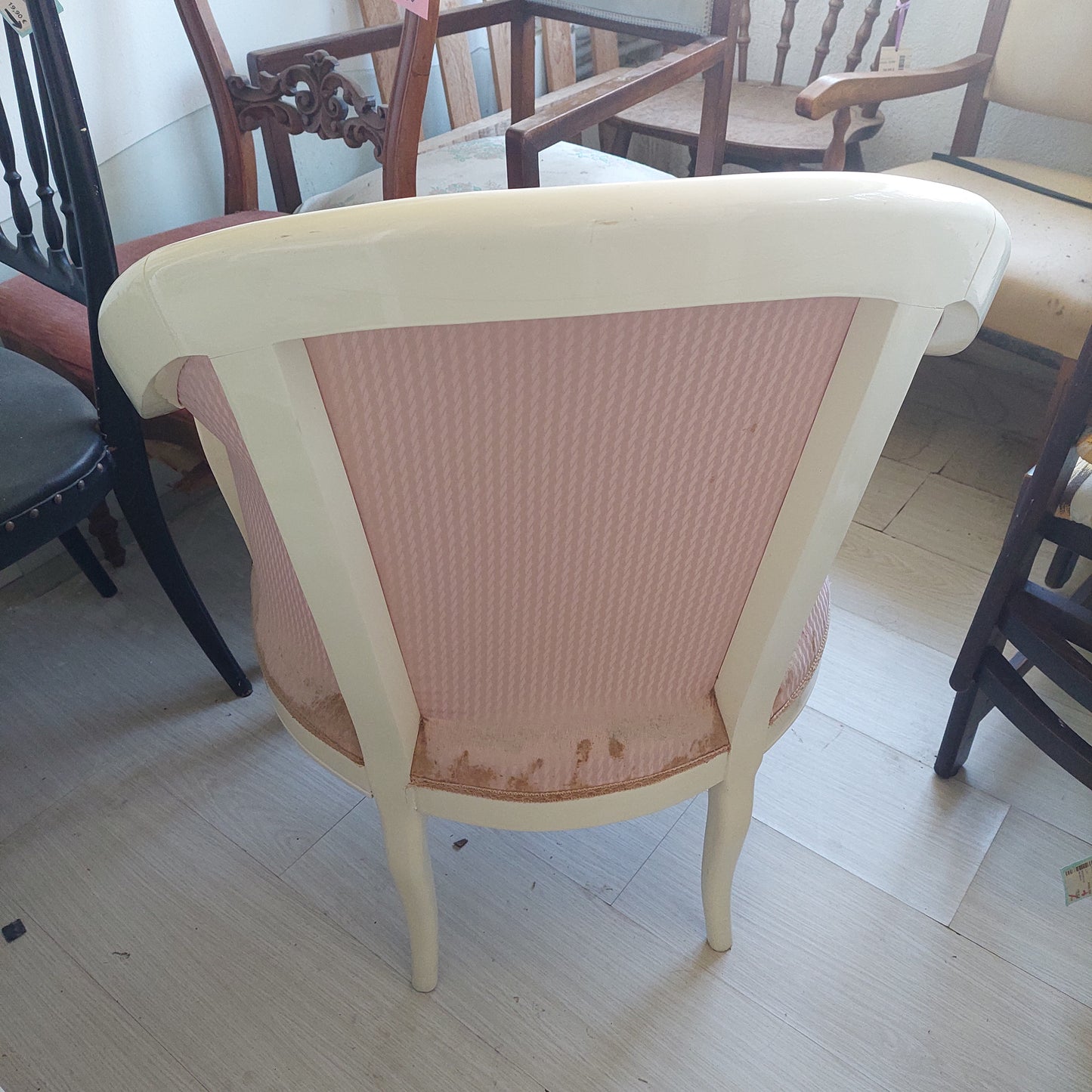 Poltroncina * Laccato Bianco Imb. Rosa